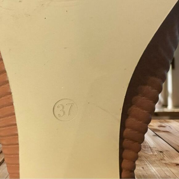 Gorgeous Twist Mule Slide Ribbed Heel Slip-on Square Toe Size 37 - Picture 12 of 16